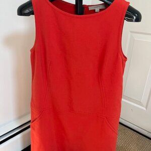 LOFT Ann Taylor RED/ORANGE Above the Knee Pocket Sheath Dress size 10